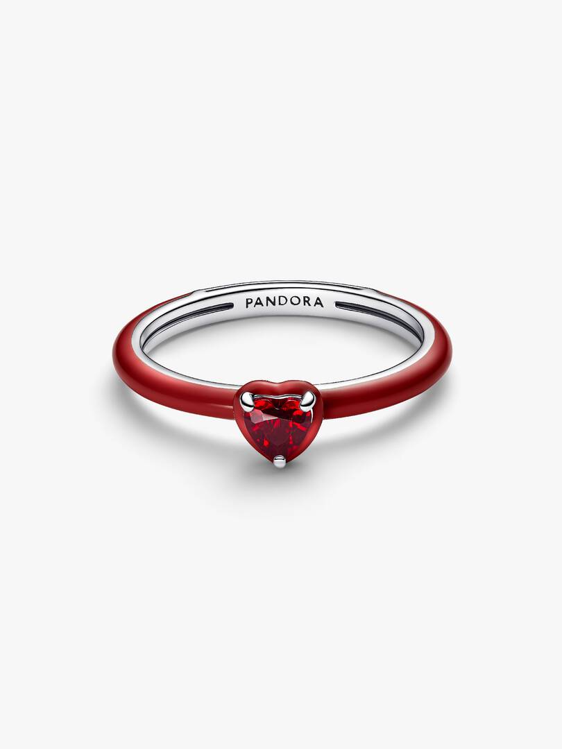 Red Chakra Heart Ring Sterling silver