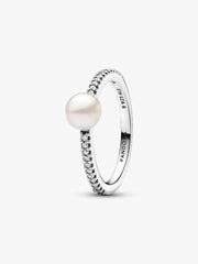 FINAL SALE - Treated Freshwater Cultured Pearl & Pavé Ring Sterling silver