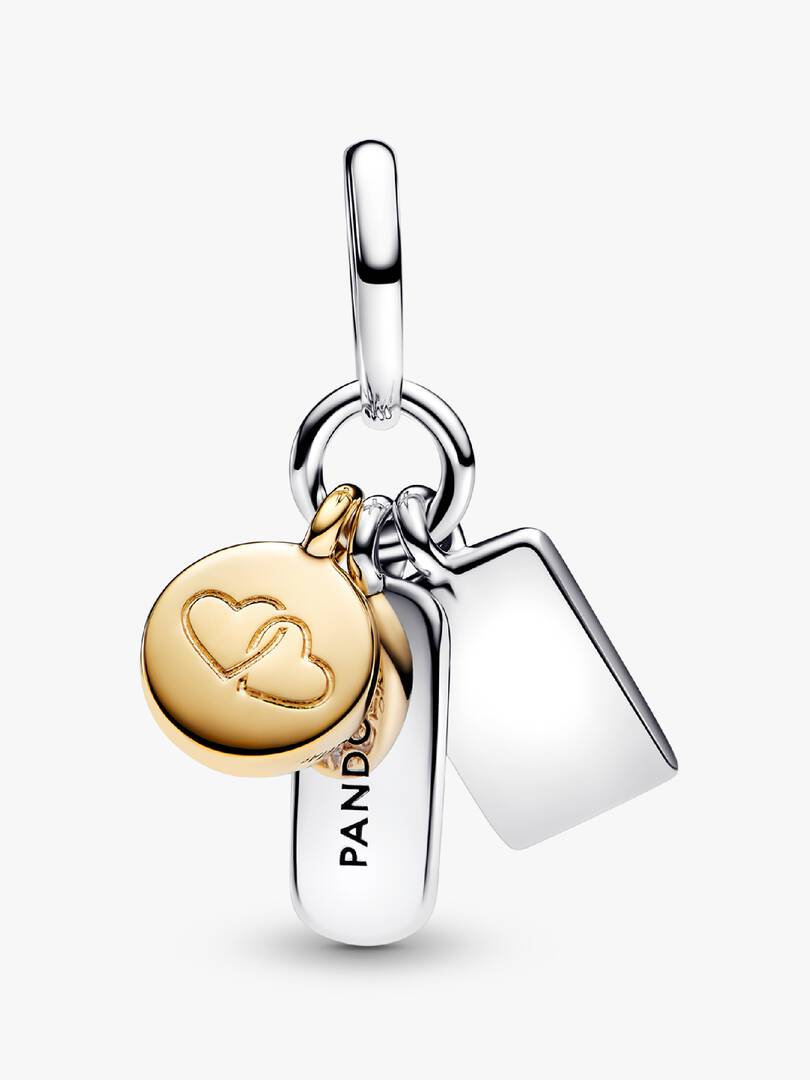 Friendship Triple Dangle Charm Sterling silver, 14k gold plating