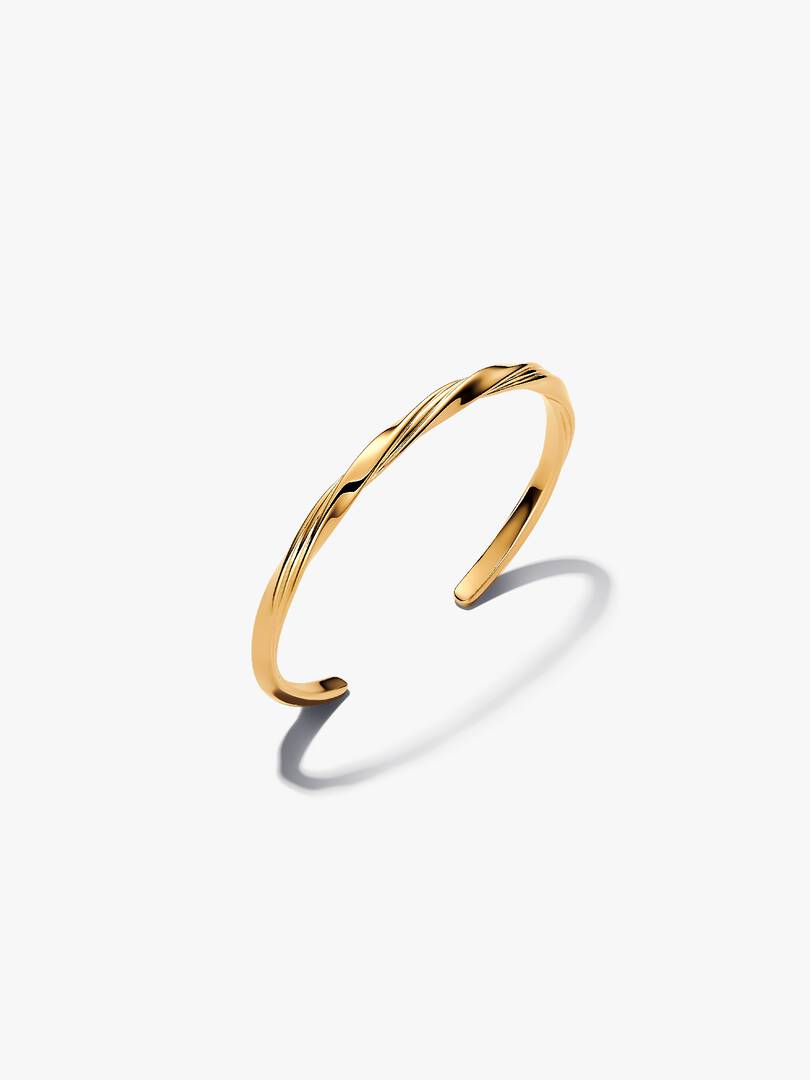 Twisted Open Bangle 14k gold plating