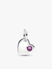 February Birthstone Heart Pendant Necklace 2 Quantity