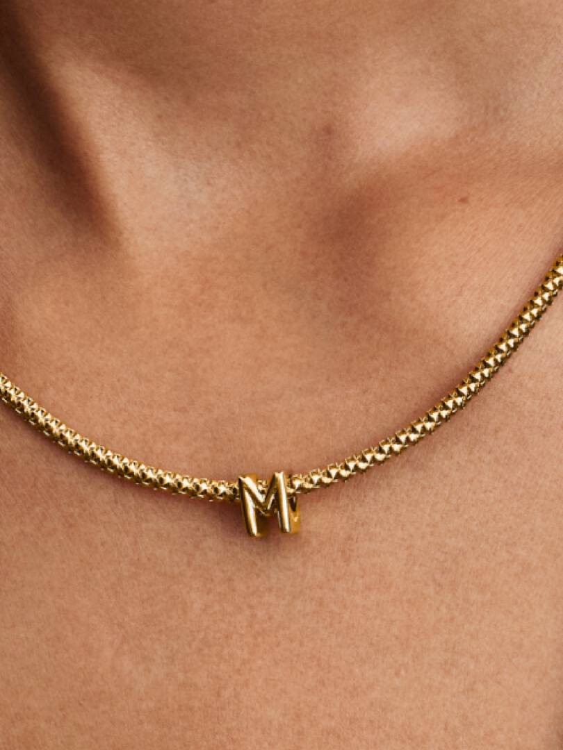 Letter M Alphabet Charm 14k gold plating