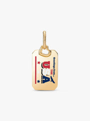 USA Postcard Dangle Charm 14k gold plating