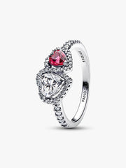 Halo Hearts Ring Sterling silver