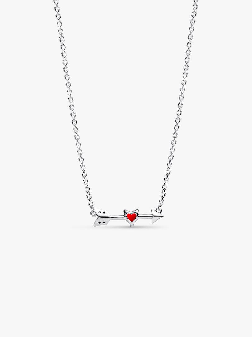 FINAL SALE - Arrow & Murano Glass Heart Necklace Sterling silver