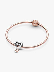 Thank You Mum Heart Charm Sterling silver, 14k rose gold plating