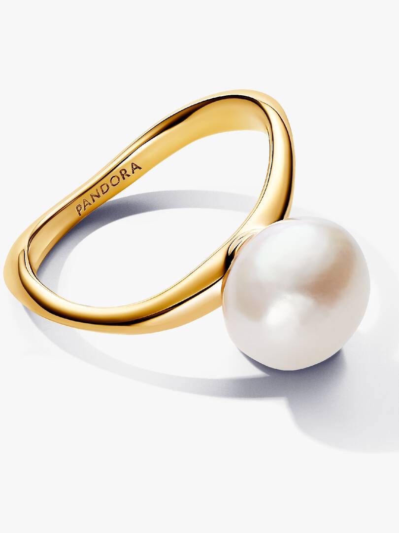 Baroque Treated Freshwater Cultured Pearl Ring 14k gold plating