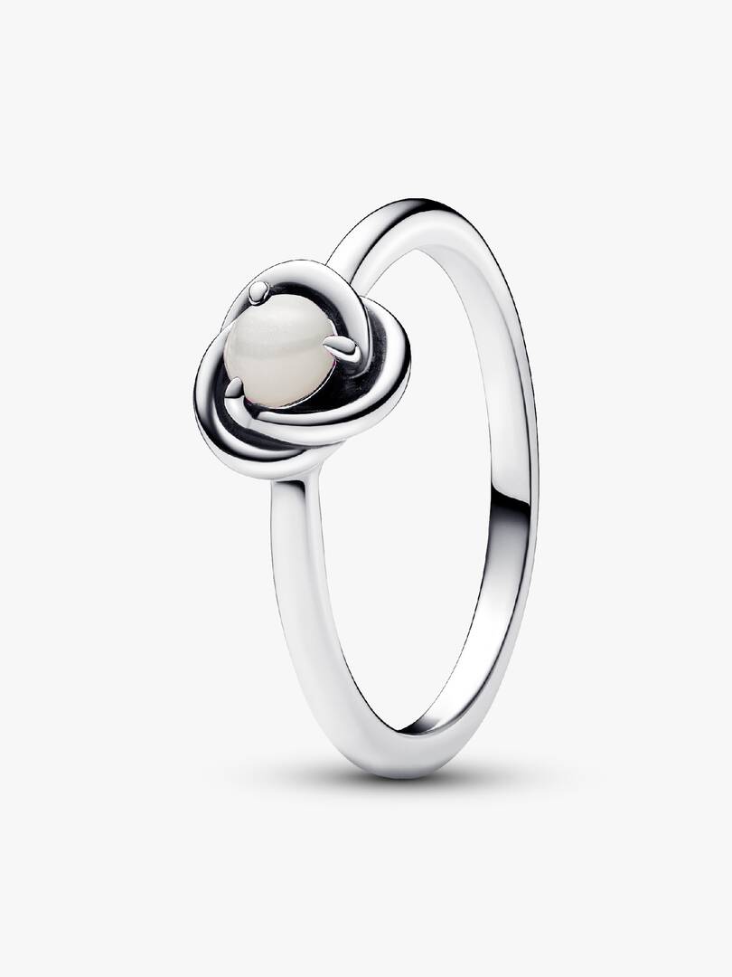June Birthstone Eternity Circle Ring Sterling silver
