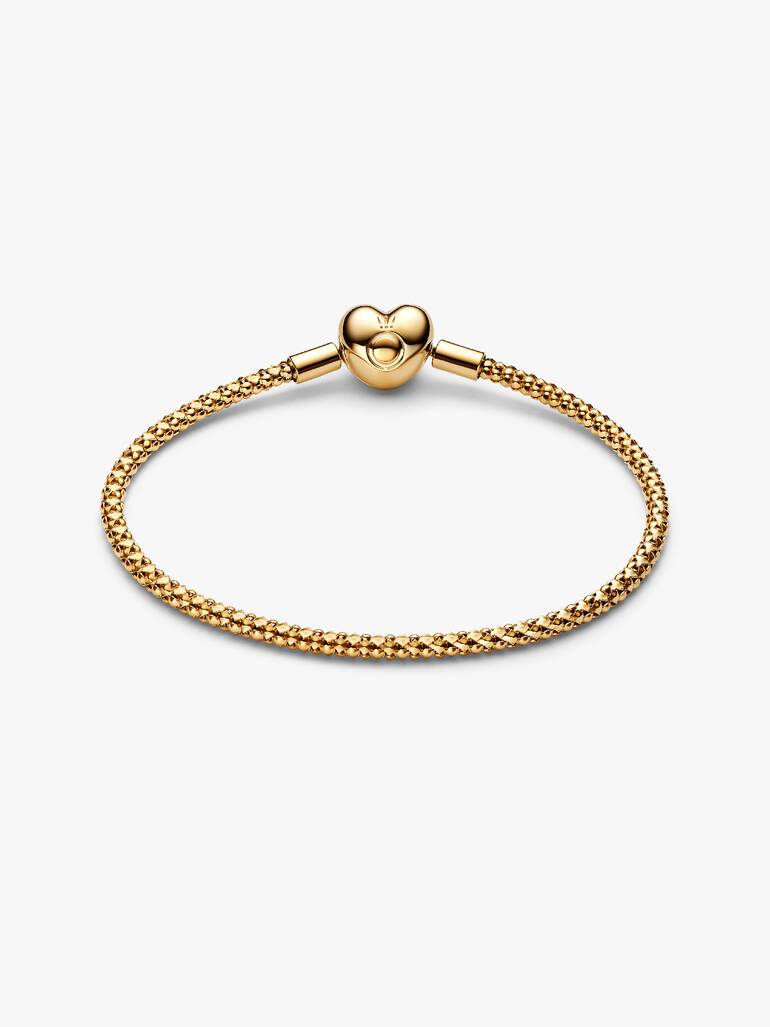 Heart Clasp Studded Chain Bracelet 14k gold plating