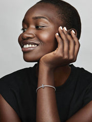 Clear Sparkle Spacer Charm Sterling silver