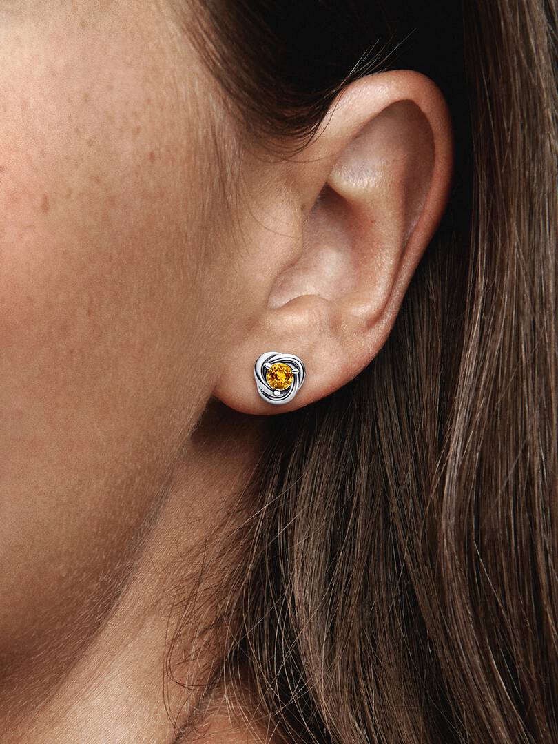 November Honey Eternity Circle Stud Earrings Sterling silver