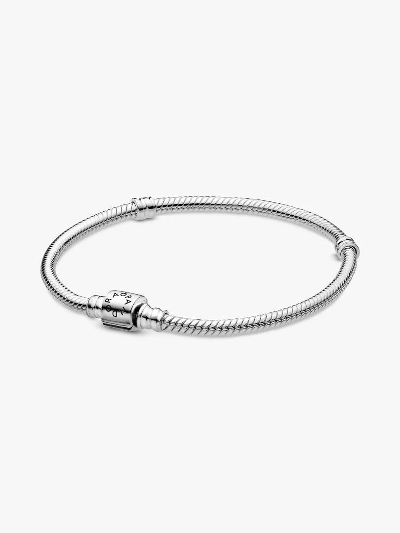 Pandora Moments Barrel Clasp Snake Chain Bracelet Sterling silver