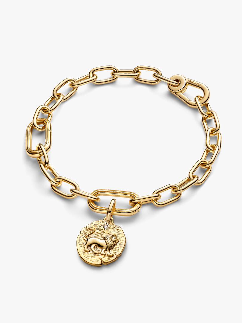 Lion Medallion Charm 14k gold plating