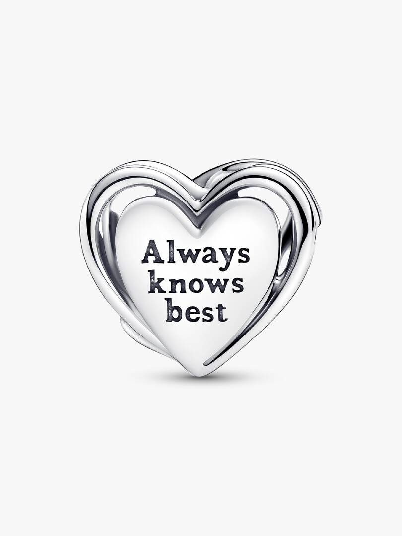 FINAL SALE - Openwork Mom & Heart Charm Sterling silver