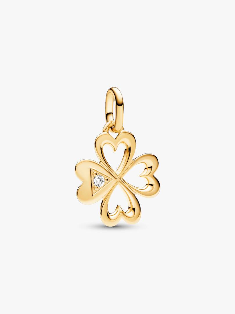 Pandora ME Heart Four-leaf Clover Medallion Charm 14k gold plating