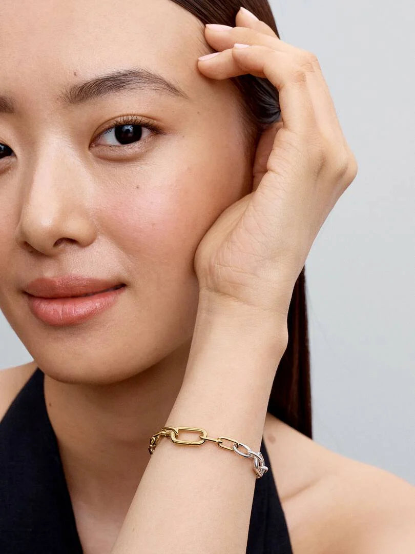 Link Chain Bracelet Sterling silver, 14k gold plating