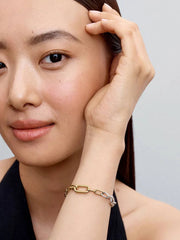 Link Chain Bracelet Sterling silver, 14k gold plating