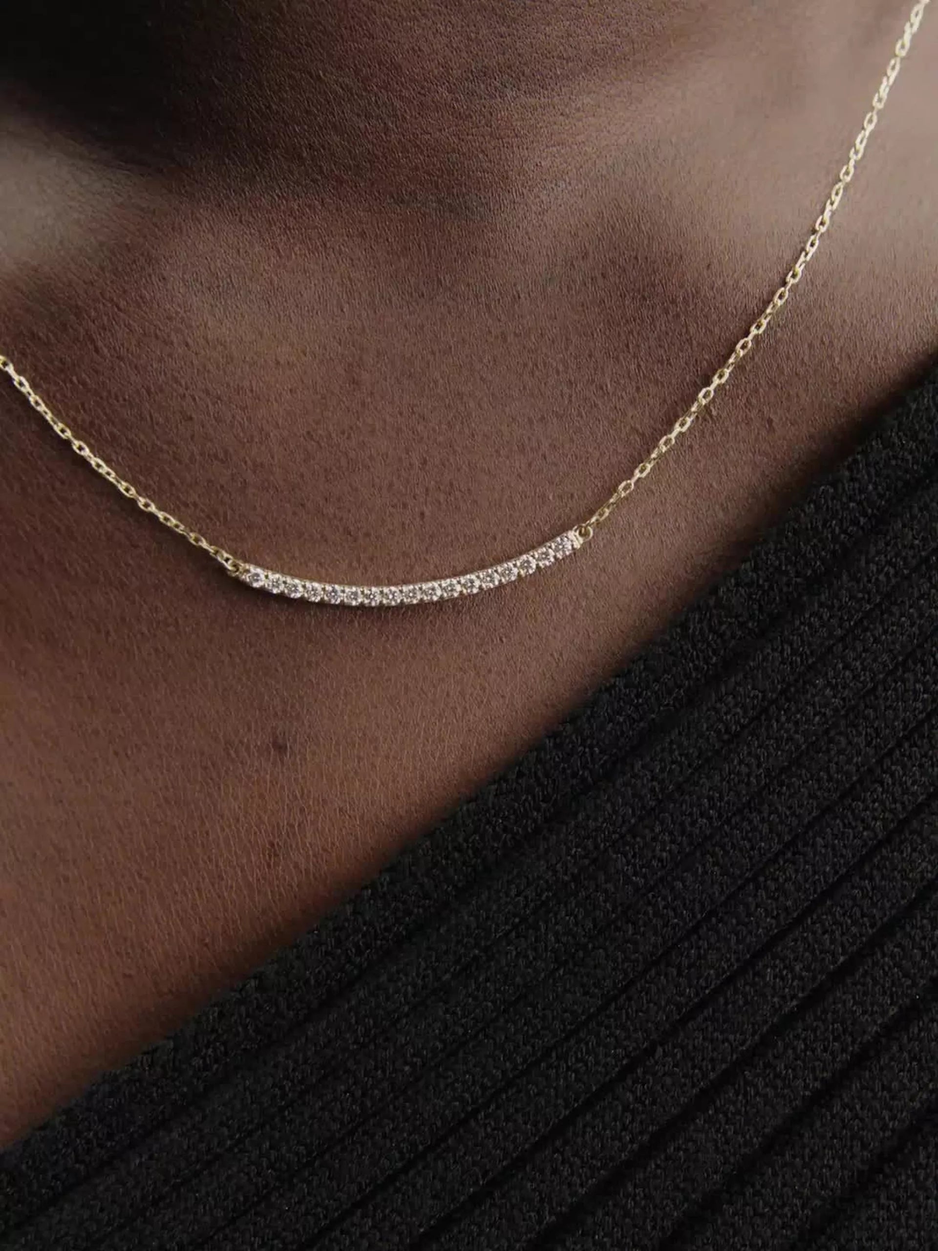 Pandora Era 14k Gold Lab-grown Diamond Pavé Bar Necklace 0.26 ct TW, 14k gold