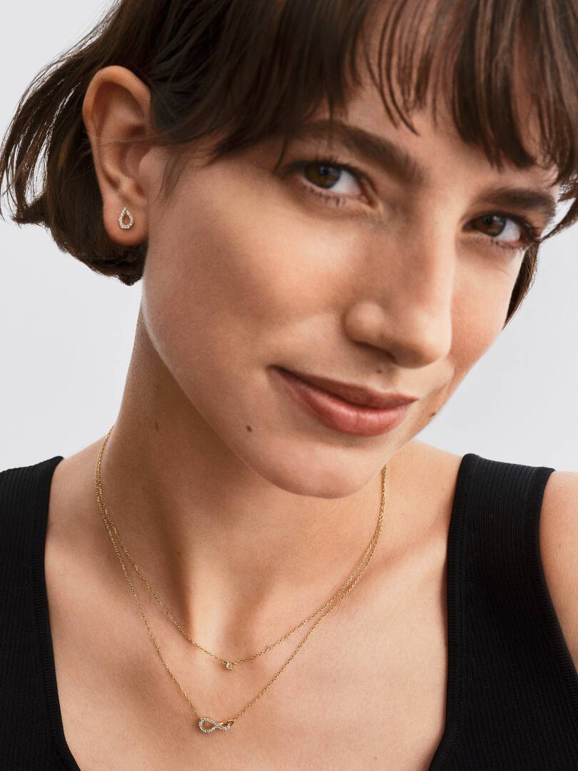 Pandora Infinite Lab-grown Diamond Pavé Stud Earrings 0.16 ct TW, 14k gold