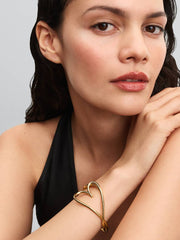 Organically Shaped Heart Bangle 14k gold plating