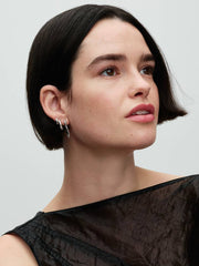 FINAL SALE - Organically V-shaped Open Hoop Earrings Sterling silver