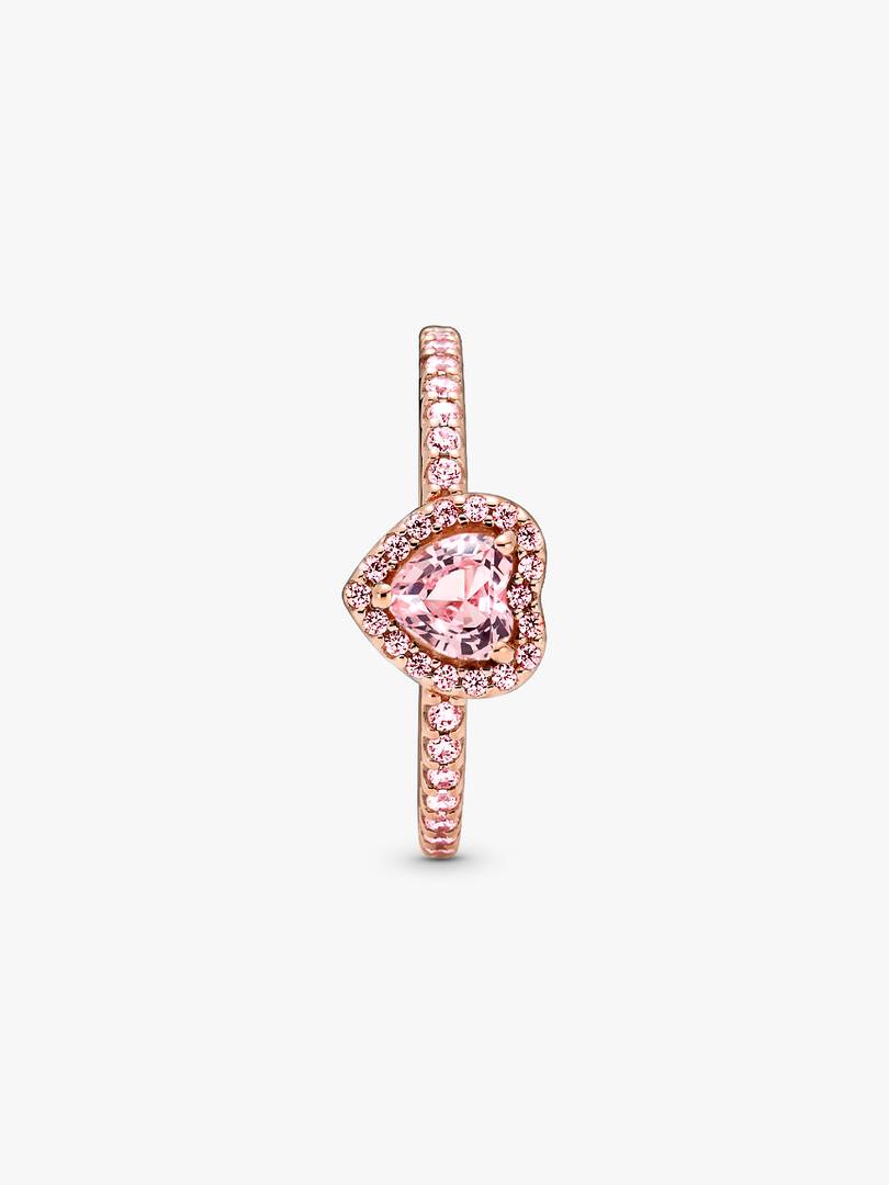 Sparkling Elevated Heart Ring 14k rose gold plating