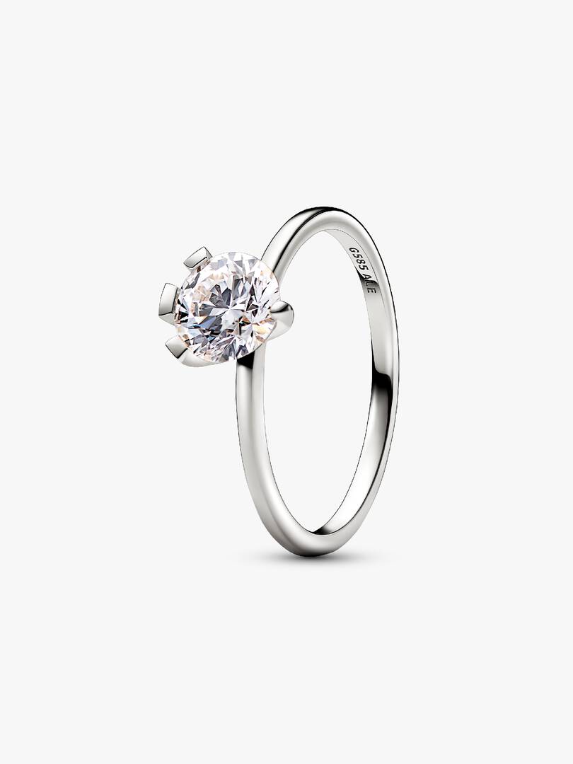 FINAL SALE - Pandora Nova 14k White Gold Lab-grown Diamond Ring 1.00 ct TW, 14k white gold