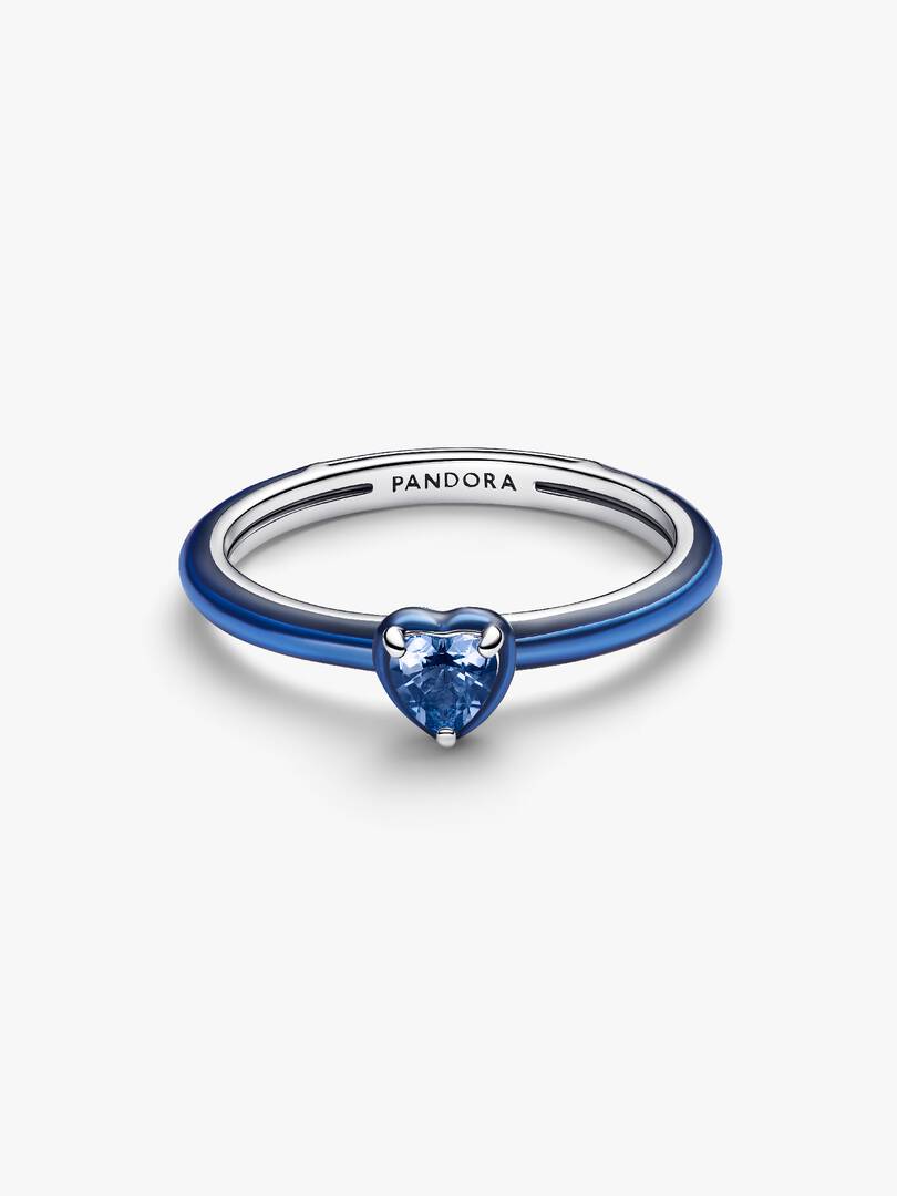 Blue Chakra Heart Ring Sterling silver