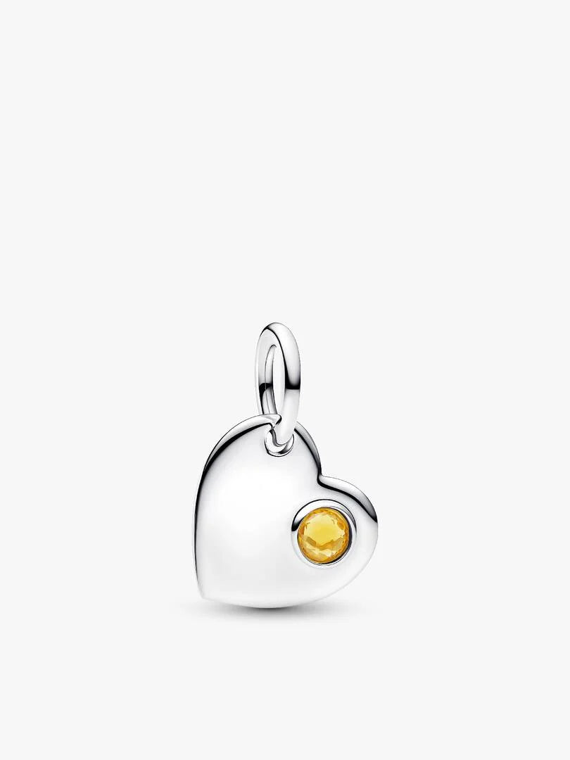 November Birthstone Heart Pendant Necklace 2 Quantity