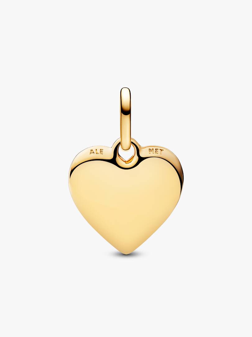 Engravable Heart Medallion Charm 14k gold plating