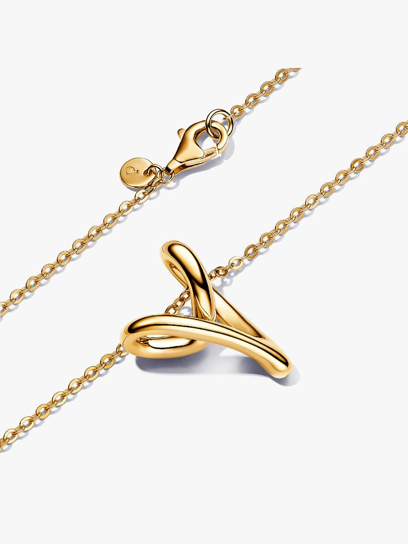 Organically Shaped Heart Pendant Necklace 14k gold plating