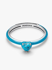Turquoise-colored Heart Stone Ring Sterling silver