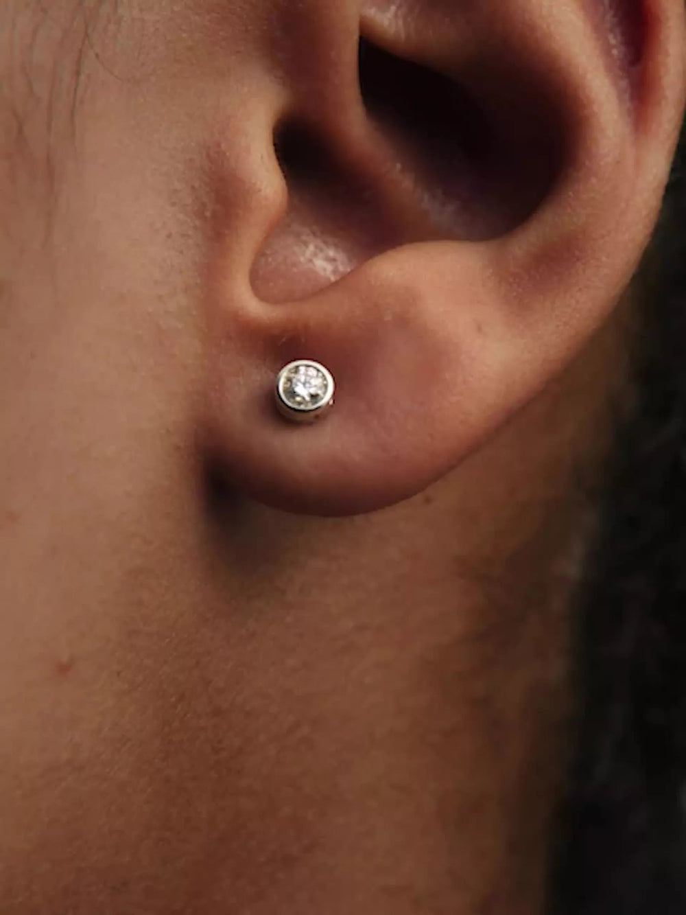 Pandora Era Bezel Sterling Silver Lab-grown Diamond Earrings 0.30 ct TW, Sterling silver