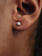 Pandora Era Bezel Sterling Silver Lab-grown Diamond Earrings 0.30 ct TW, Sterling silver