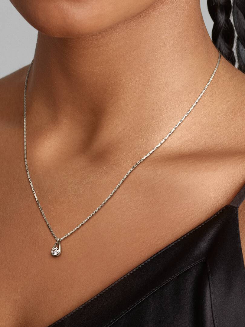 FINAL SALE - Pandora Infinite 14k White Gold Lab-grown Diamond Pendant Necklace 0.25 ct TW, 14k white gold