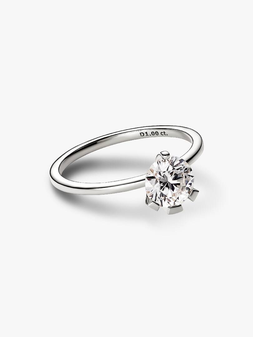 FINAL SALE - Pandora Nova 14k White Gold Lab-grown Diamond Ring 1.00 ct TW, 14k white gold