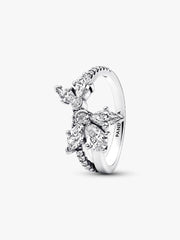 FINAL SALE - Sparkling Asymmetrical Herbarium Cluster Ring Sterling silver