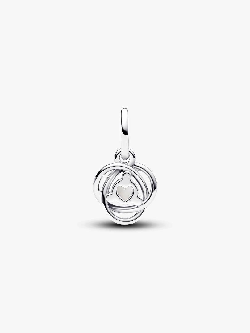 FINAL SALE - White Eternity Circle Dangle Charm Sterling silver