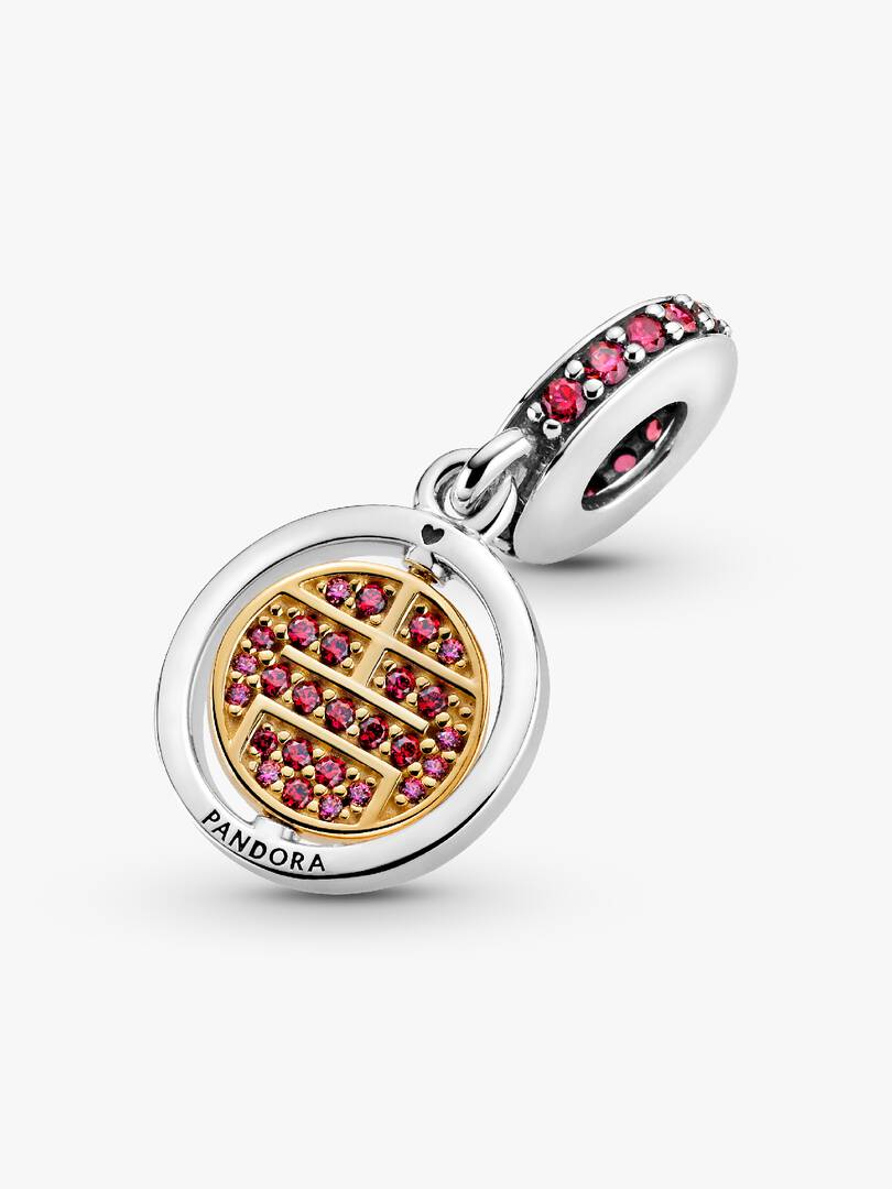 FINAL SALE - Spinning Lucky Dangle Charm Sterling silver, 14k gold plating
