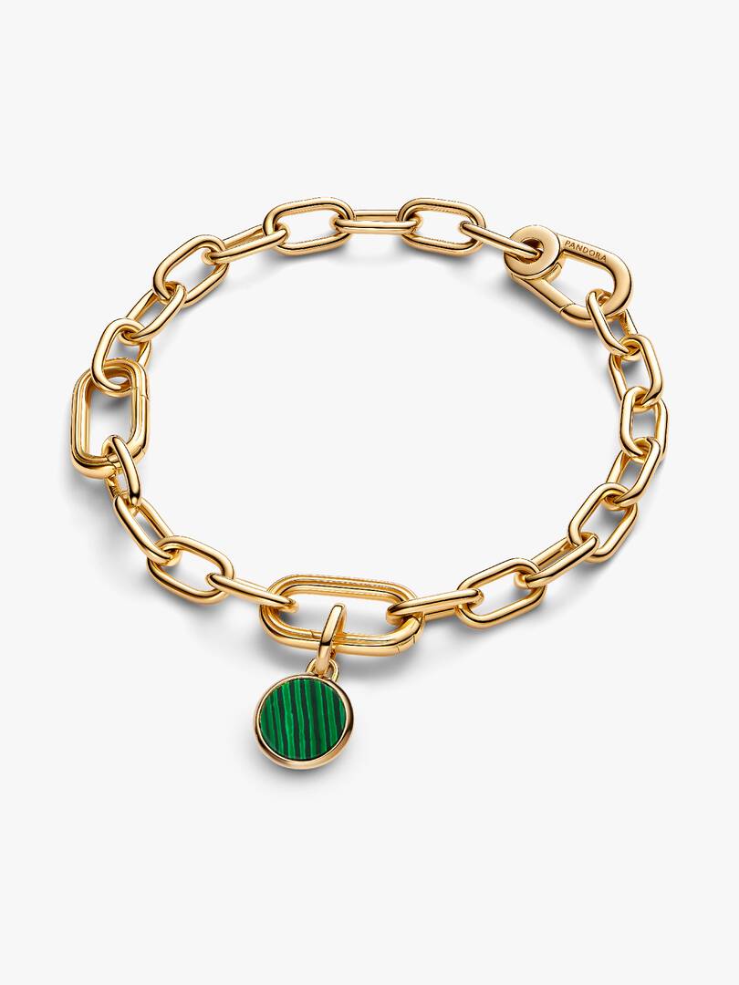 Green Engravable Mini Medallion Charm 14k gold plating