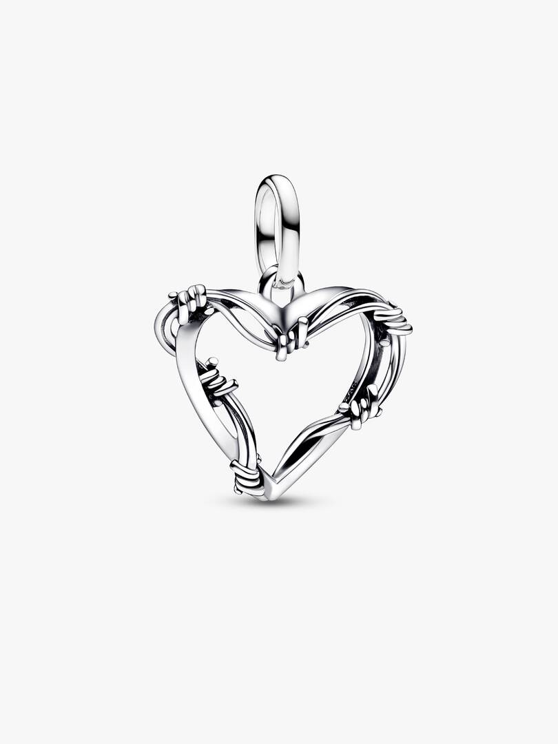 Wire Heart Medallion Charm Sterling silver