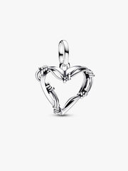 Wire Heart Medallion Charm Sterling silver