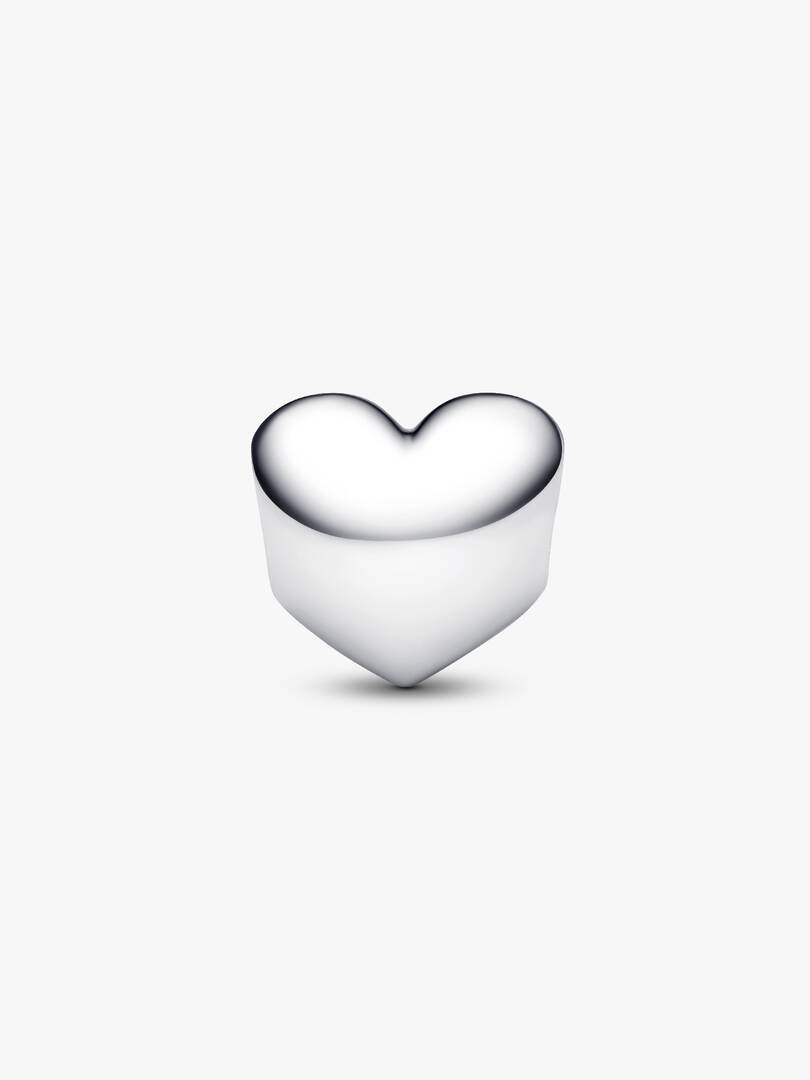 Engravable White Stone Heart Charm Sterling silver