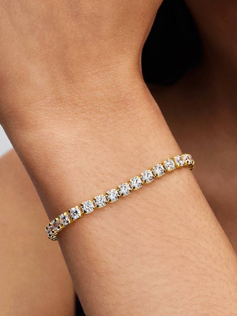 Sparkling Bold Tennis Bracelet 14k gold plating