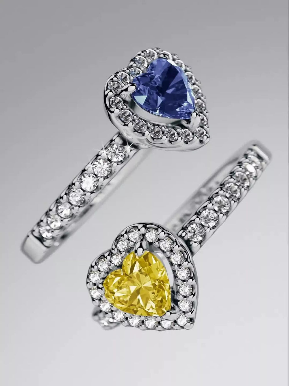 Sparkling Elevated Heart Ring Sterling silver