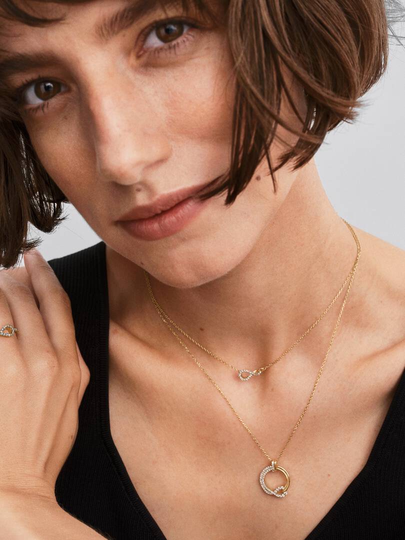 Pandora Infinite Lab-grown Diamond Pavé Double Row Ring 0.22 ct TW, 14k gold