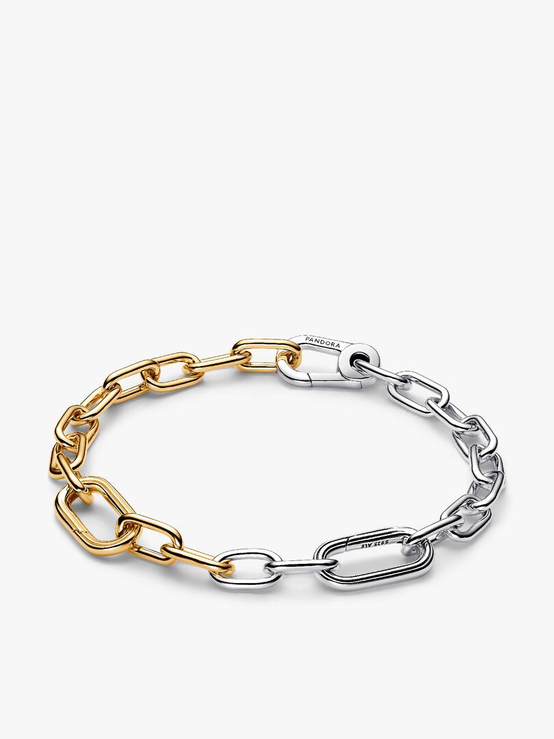 Two Tone Lock and Key Bracelet and Charm Set 2 Quantity