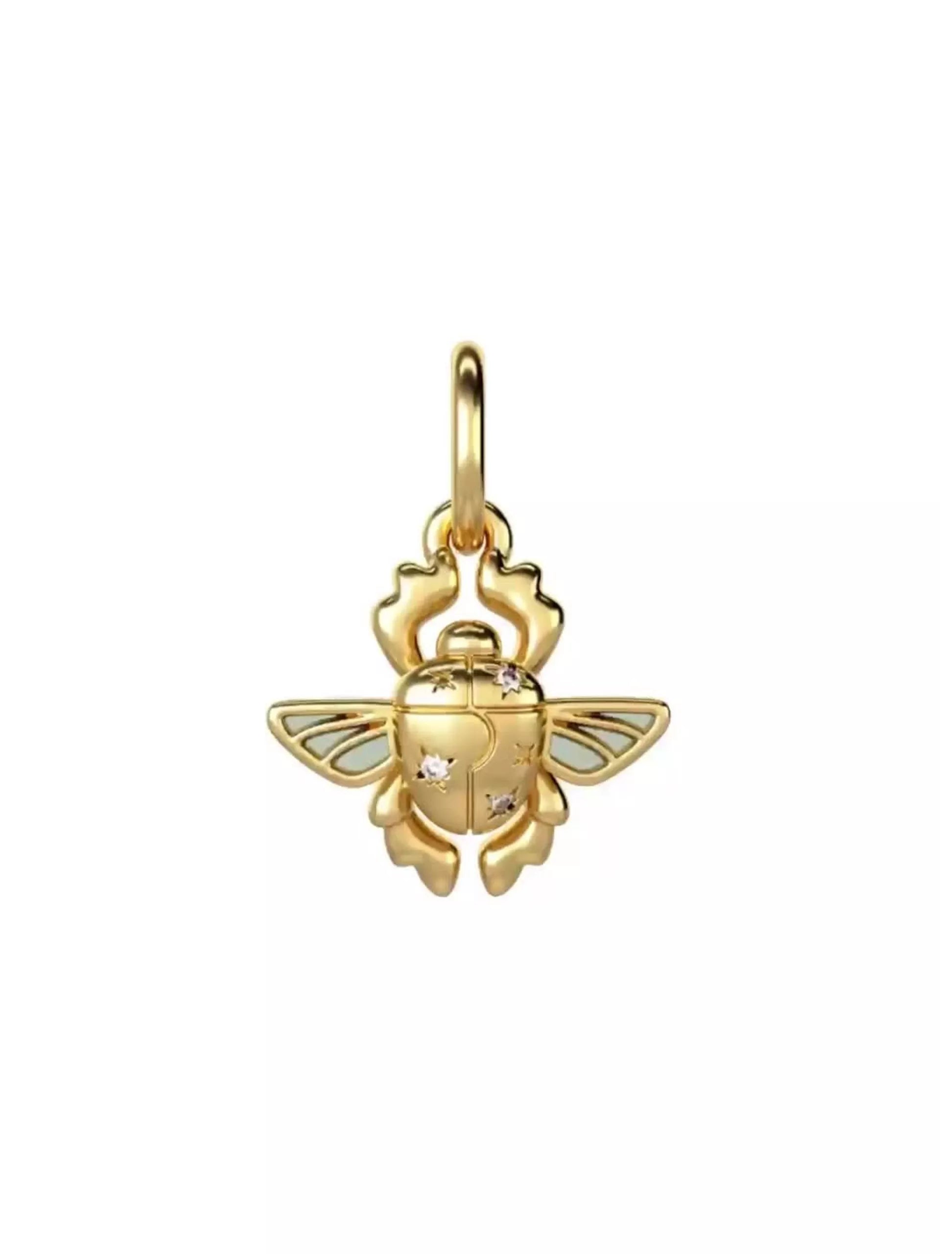 Disney Aladdin Scarab Beetle Dangle Charm 14k gold plating