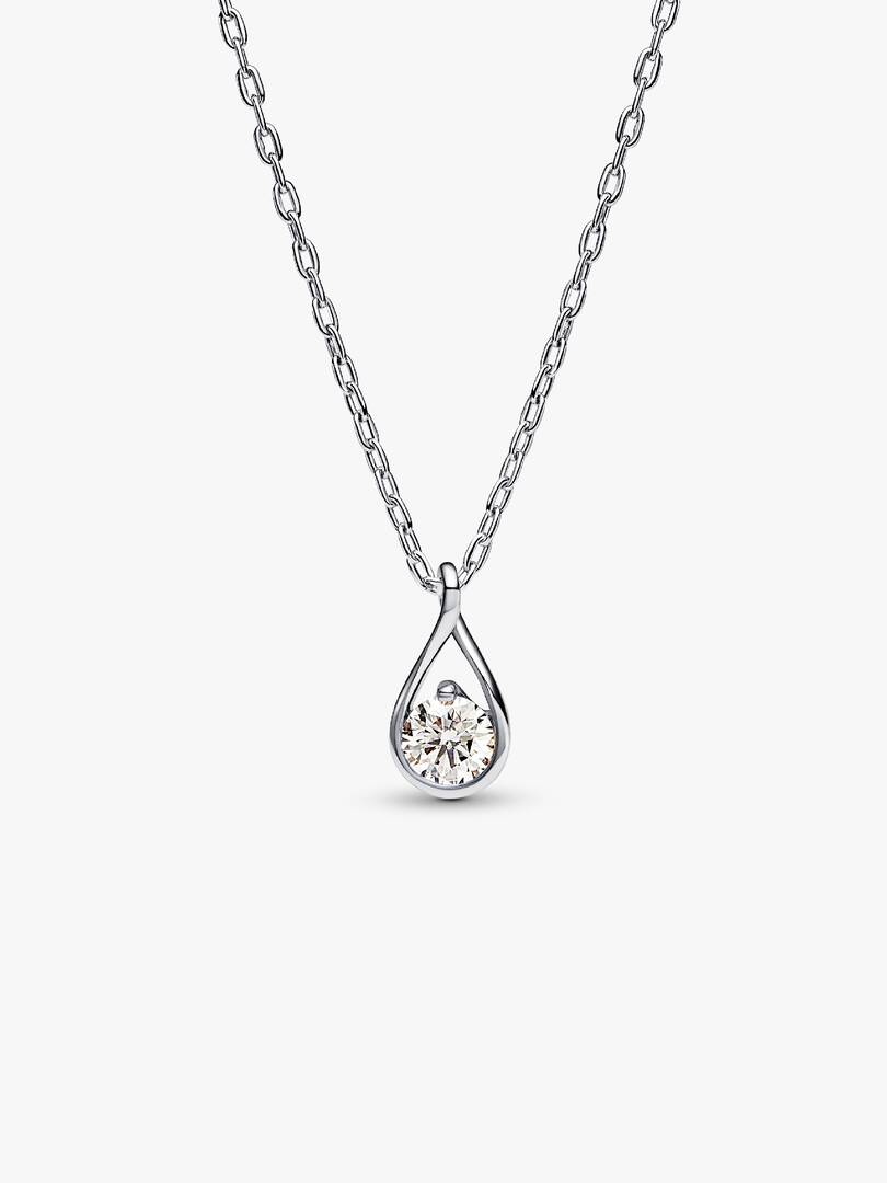 FINAL SALE - Pandora Infinite Sterling Silver Lab-grown Diamond Pendant Necklace 0.50 ct TW, Sterling silver