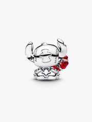 Disney Stitch Rose Murano Glass Charm Sterling silver
